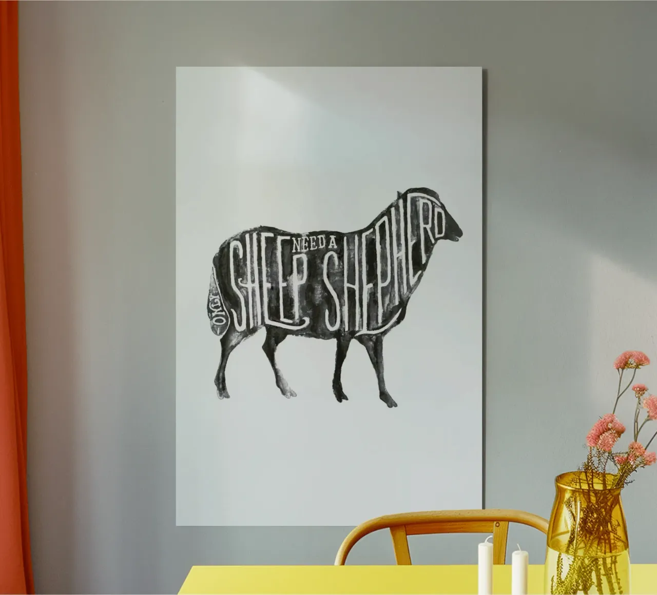 Sheep Need A Shepherd alluminio dibond da JONATTEND