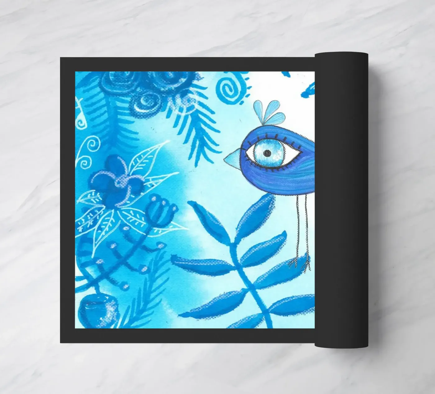 BLAUWE JONGLE deurmat van Inge Hauser Illustration