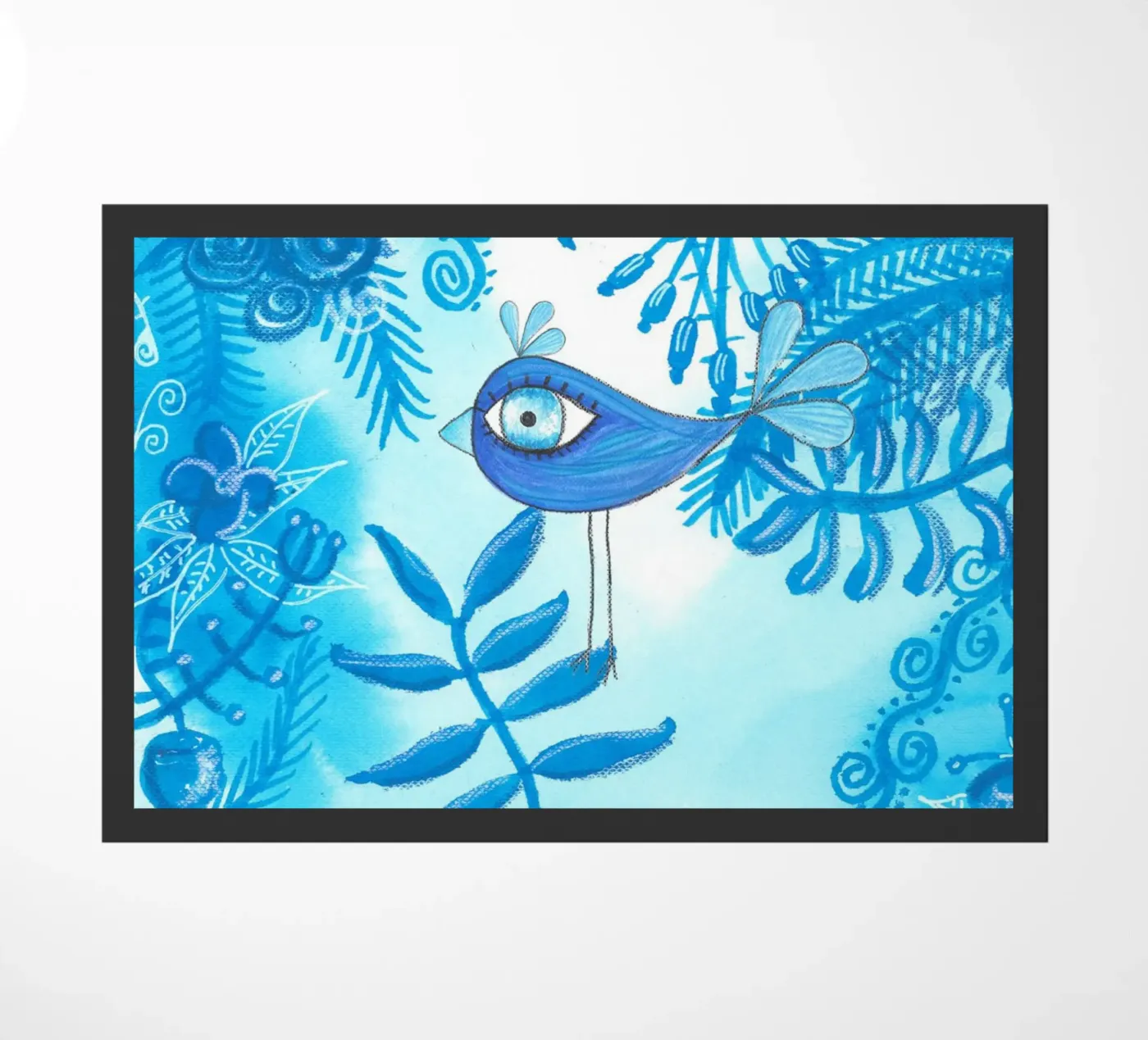 BLAUWE JONGLE deurmat van Inge Hauser Illustration