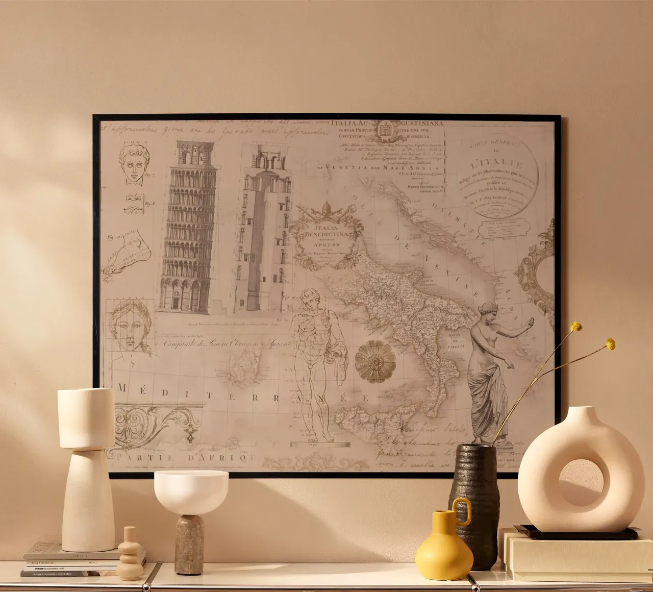 Vintage Italy Nostalgic Journey Collage Art Beige hahnemühle by Andrea Haase Vintage World