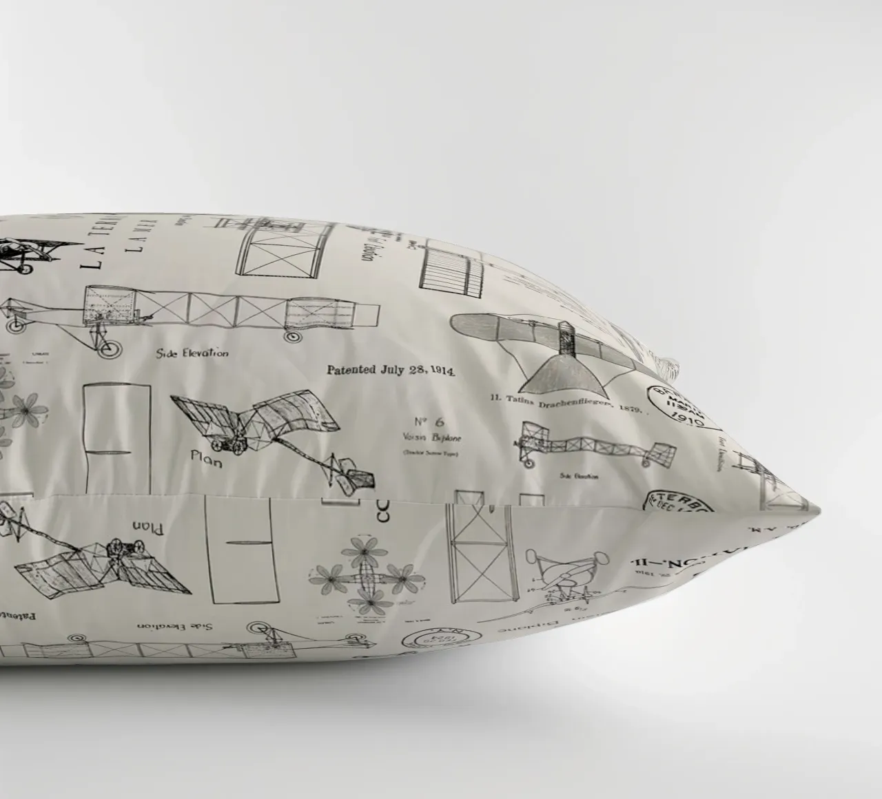 Historic Aviation Collage Art decorative cushion by Andrea Haase Vintage World