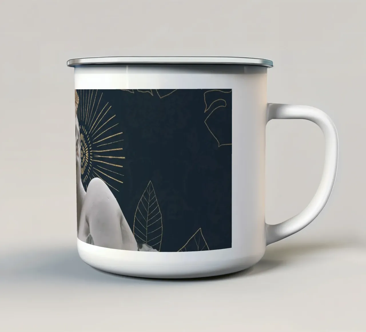 Potere femminile aggraziato tazza in smalto da Andrea Haase Vintage World