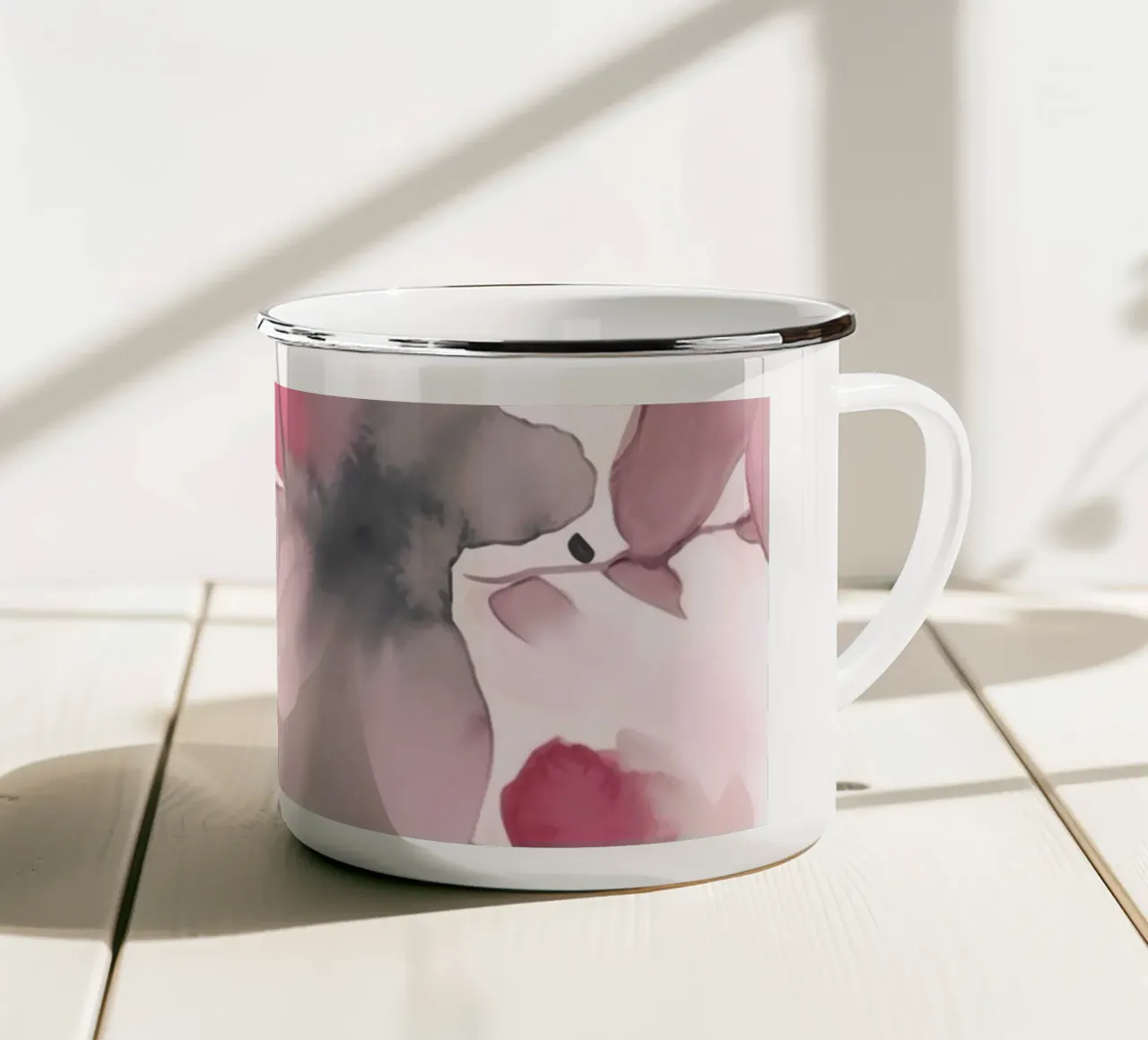Fiori astratti allentati ad acquerello rosa pastello tazza in smalto da Andrea Haase Floral Passion