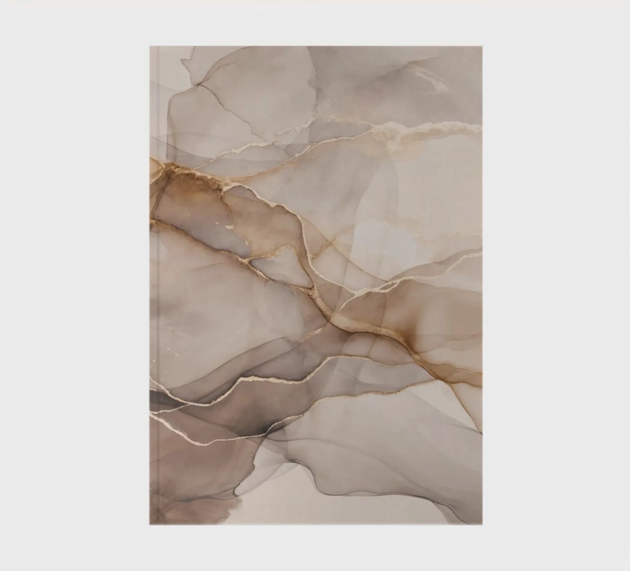 Inky Transparency Abstract Flow Beige Brown notebook by Andrea Haase Modern Home