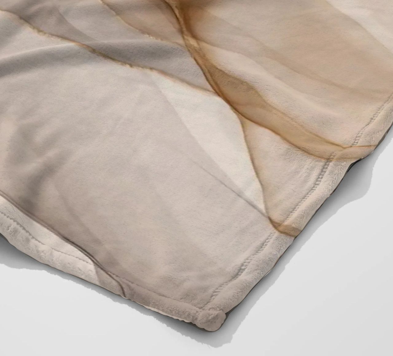 Inky Transparency Abstract Flow Beige Brown fleece blanket by Andrea Haase Modern Home