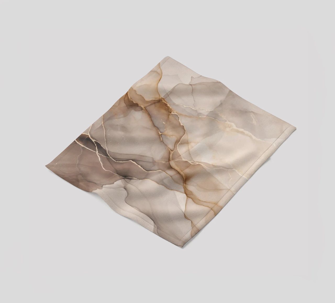 Inky Transparency Abstract Flow Beige Brown fleece blanket by Andrea Haase Modern Home