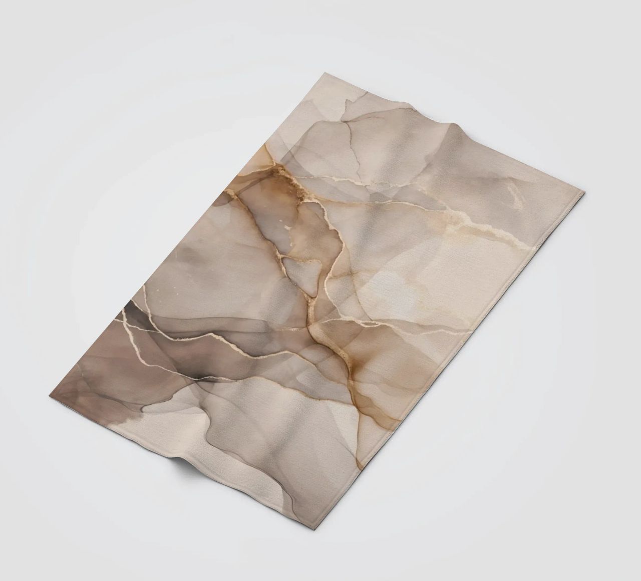 Inky Transparency Abstract Flow Beige Brown fleece blanket by Andrea Haase Modern Home