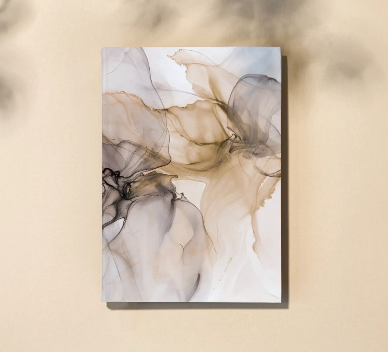 Slow Motion Floating Ink Beige Brown notebook by Andrea Haase Modern Home