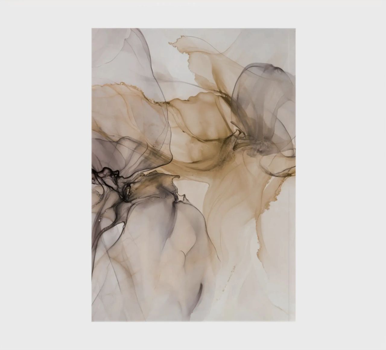 Slow Motion Floating Ink Beige Brown notebook by Andrea Haase Modern Home