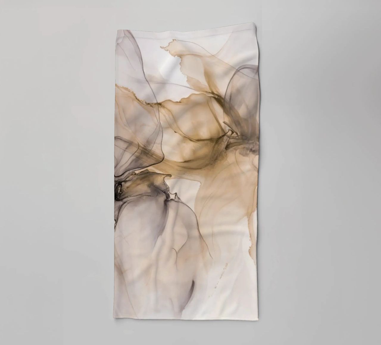 Slow Motion Floating Ink Beige Brown towel by Andrea Haase Modern Home
