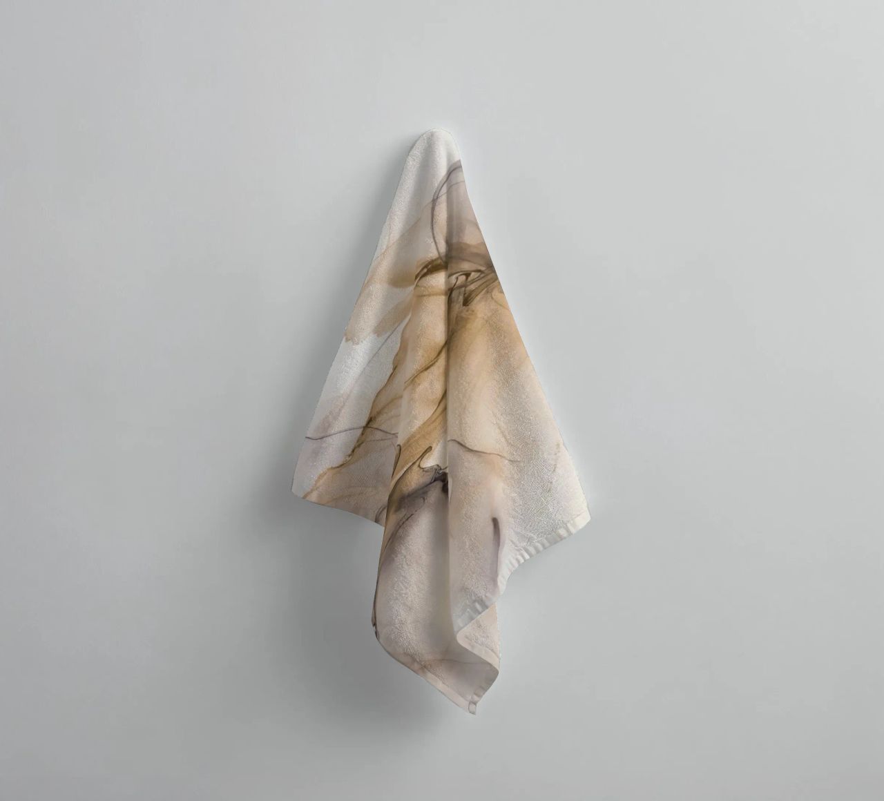 Slow Motion Floating Ink Beige Brown towel by Andrea Haase Modern Home