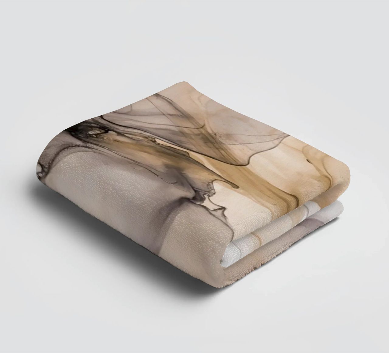 Slow Motion Floating Ink Beige Brown towel by Andrea Haase Modern Home