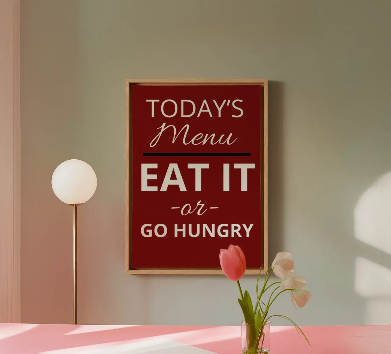 Eat It or Go Hungry tela con Cornice a cassetta da ramosashop