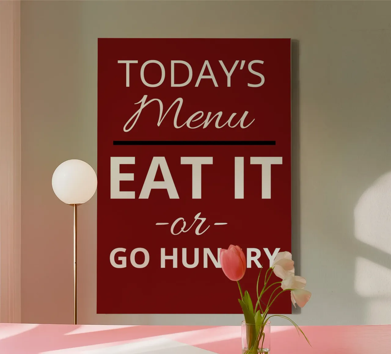 Eat It or Go Hungry tela con Cornice a cassetta da ramosashop