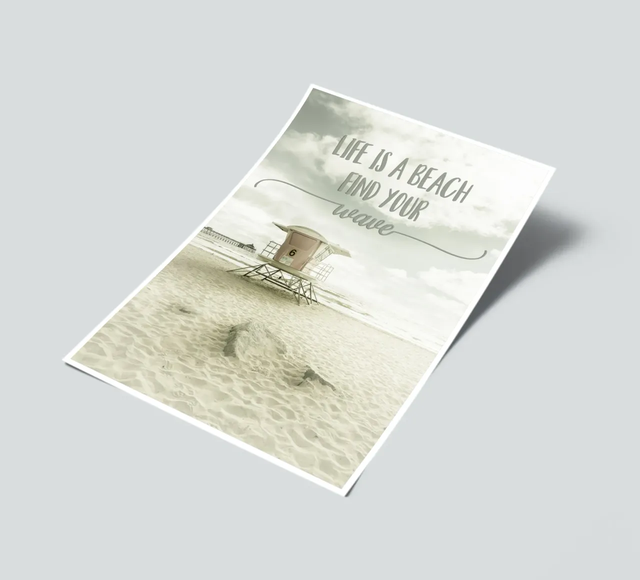 Life is a beach. Find your wave. | Beachscape foglio adesivo da Melanie Viola