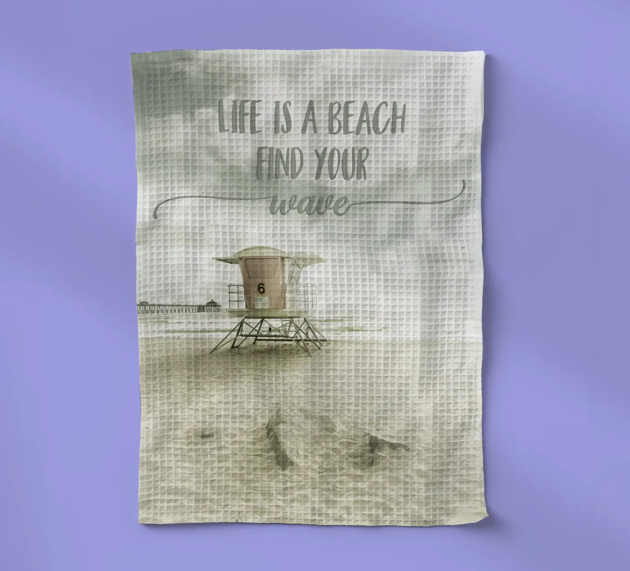 Life is a beach. Find your wave. | Beachscape canovaccio da cucina da Melanie Viola