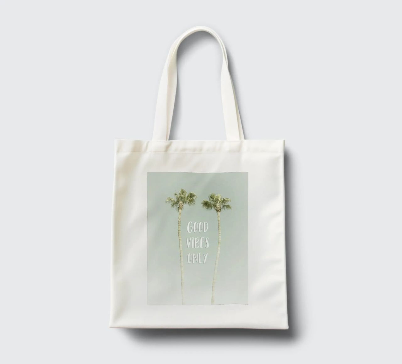 Good vibes only | Idyllic Palm Trees borsa in juta da Melanie Viola