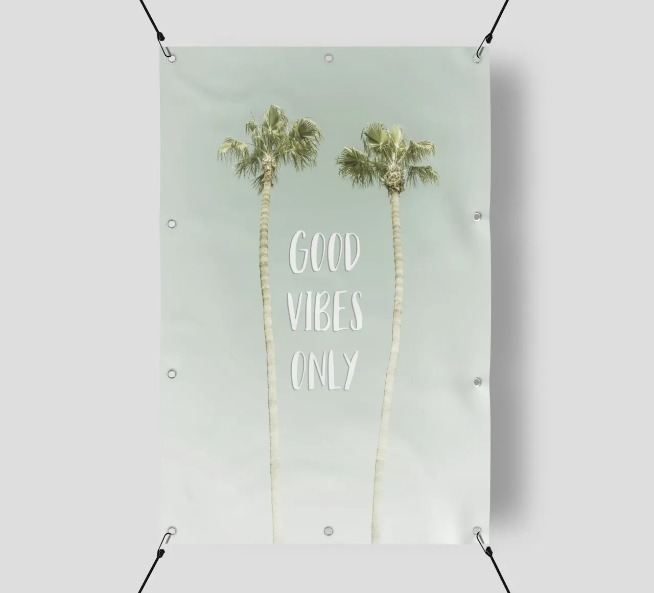 Good vibes only | Idyllic Palm Trees telo in pvc da Melanie Viola