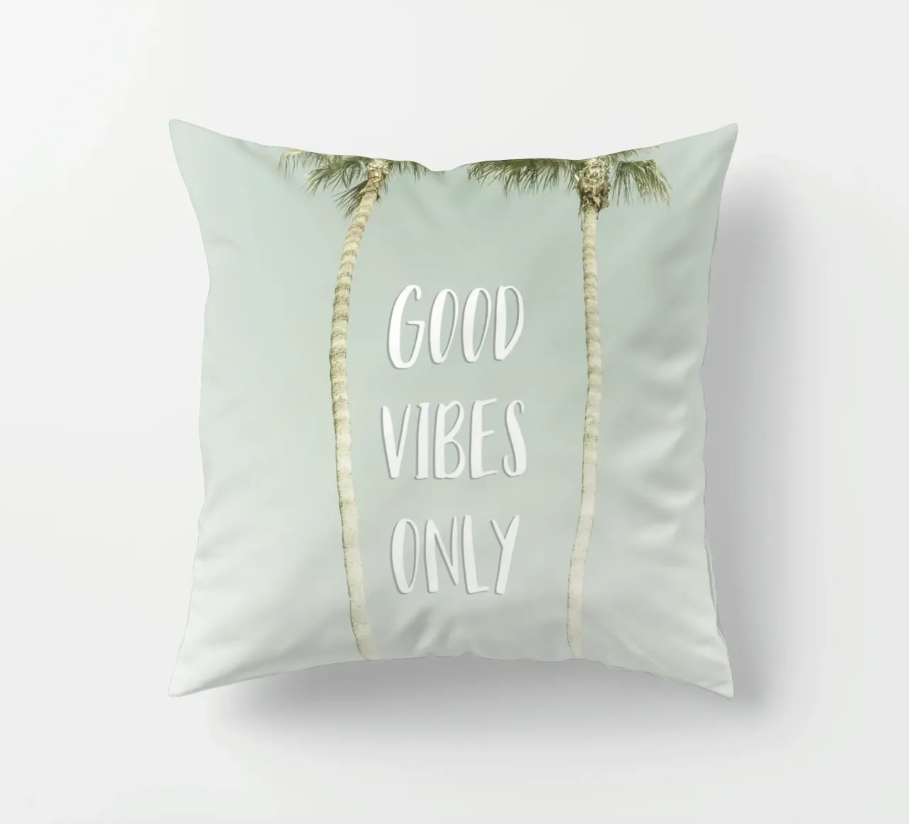 Good vibes only | Idyllic Palm Trees Kissen von Melanie Viola