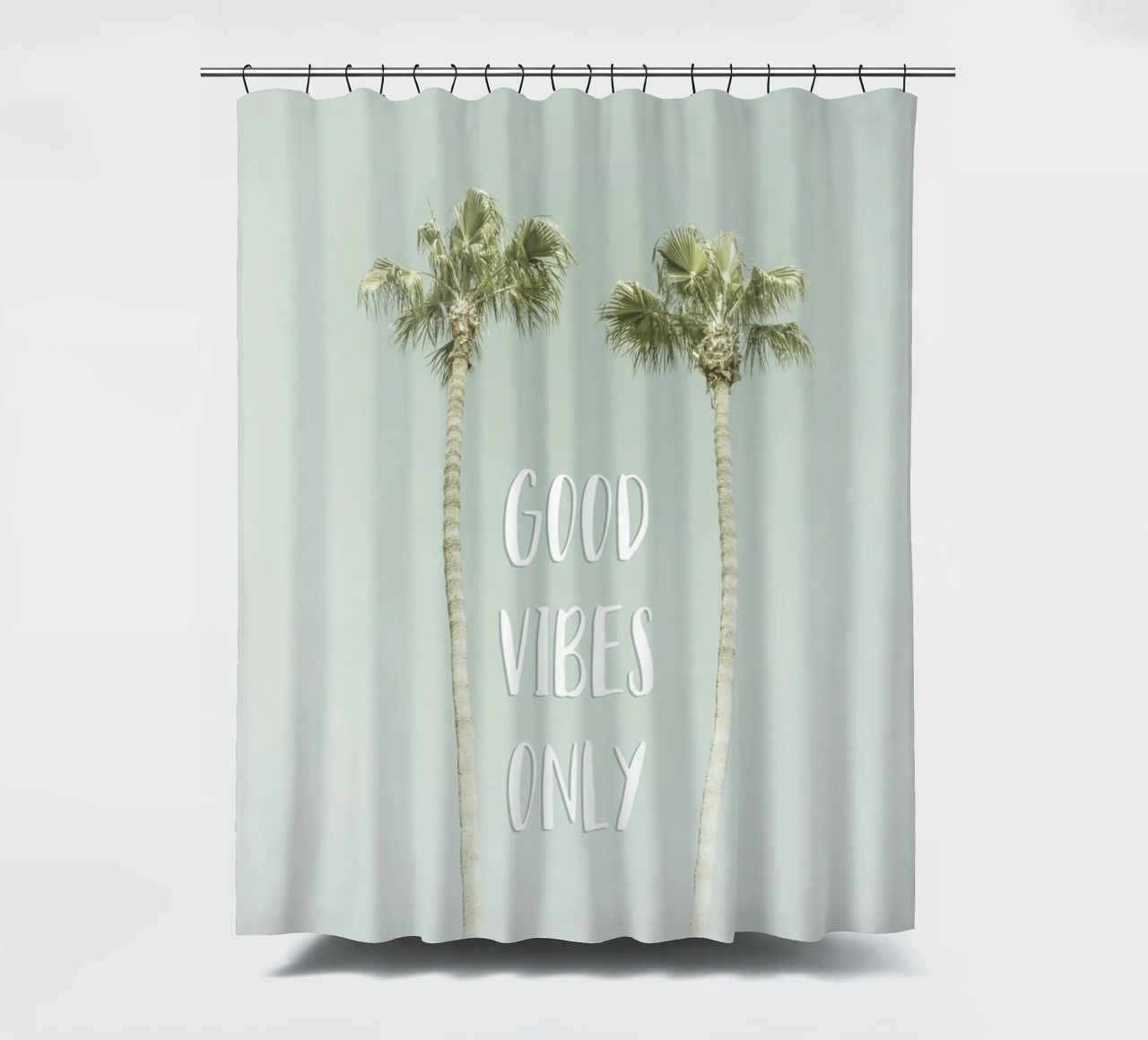 Good vibes only | Idyllic Palm Trees tenda da doccia da Melanie Viola
