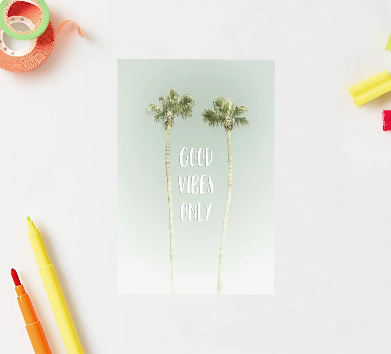 Good vibes only | Idyllic Palm Trees pegatina de Melanie Viola
