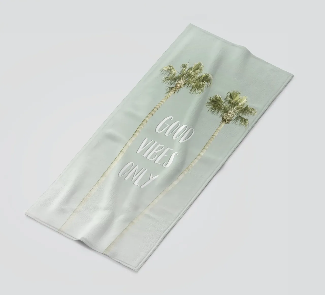 Good vibes only | Idyllic Palm Trees Strandtuch von Melanie Viola