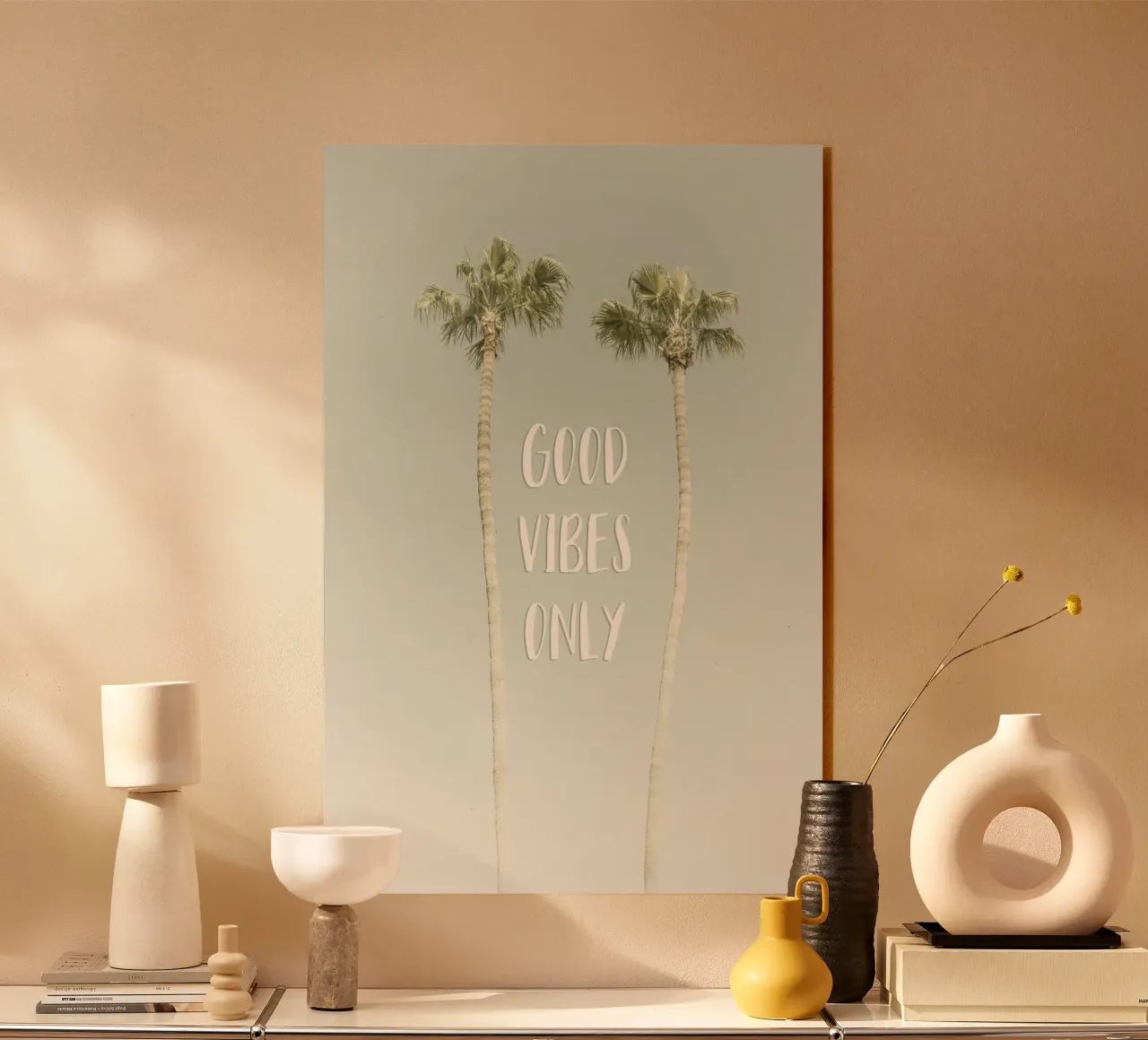 Good vibes only | Idyllic Palm Trees plexiglass da Melanie Viola