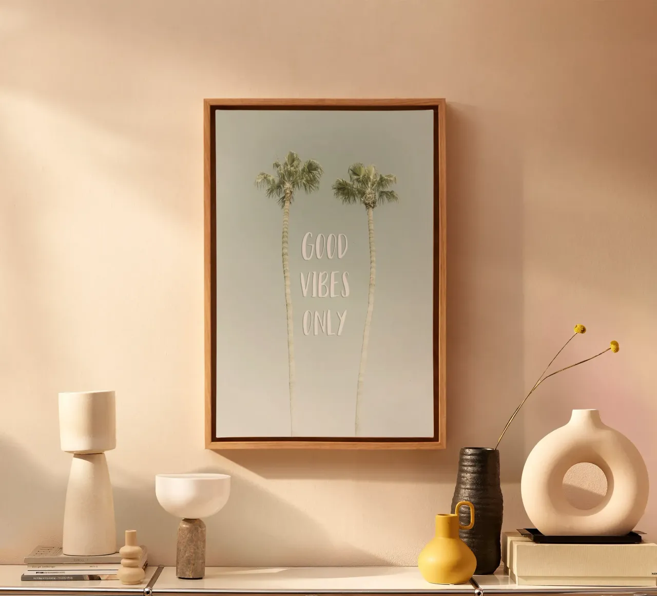 Good vibes only | Idyllic Palm Trees Leinwand von Melanie Viola