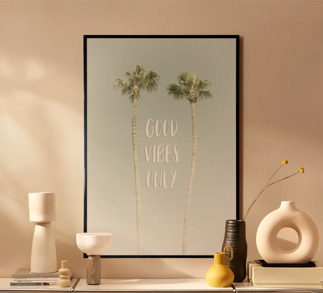 Good vibes only | Idyllic Palm Trees carta hahnemühle da Melanie Viola