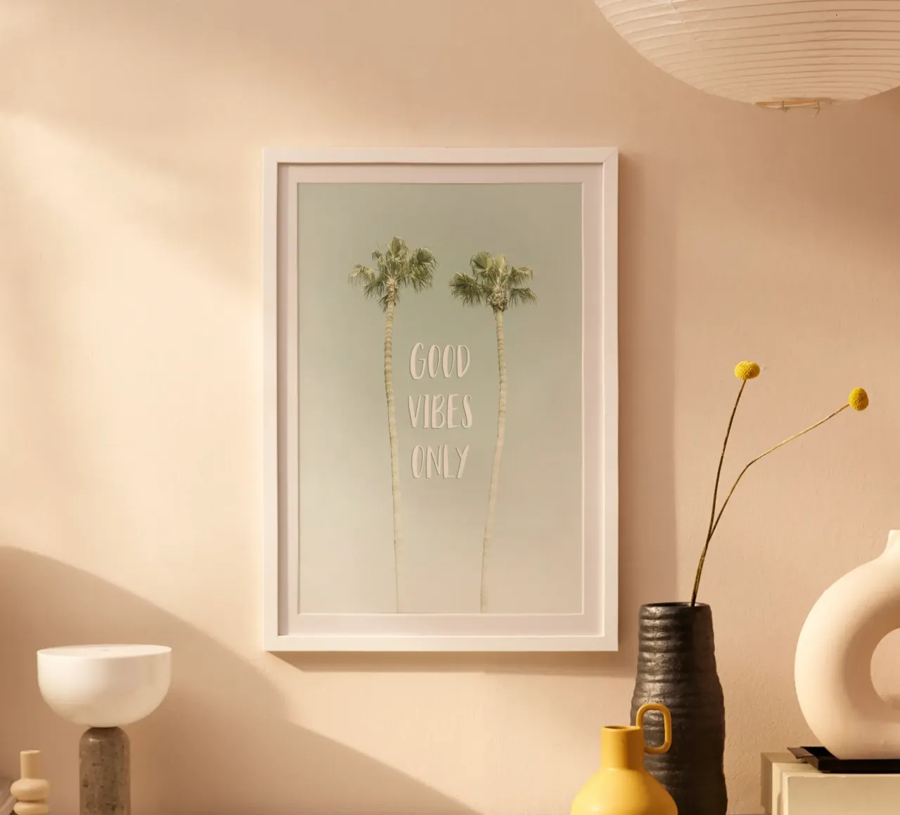 Good vibes only | Idyllic Palm Trees carta hahnemühle da Melanie Viola