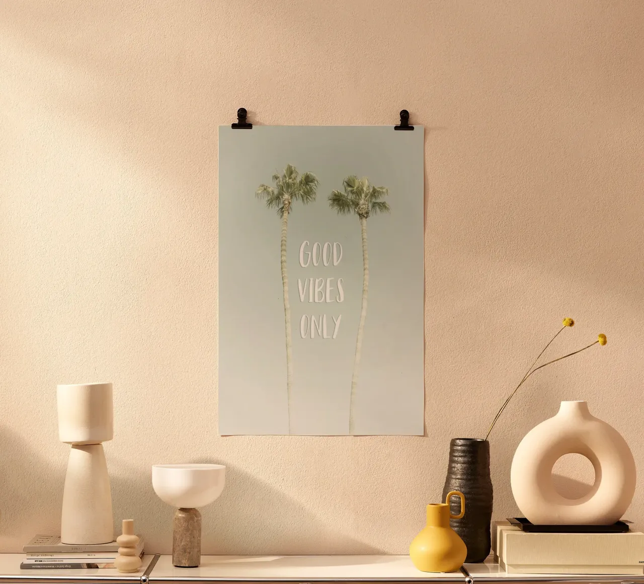 Good vibes only | Idyllic Palm Trees poster de Melanie Viola