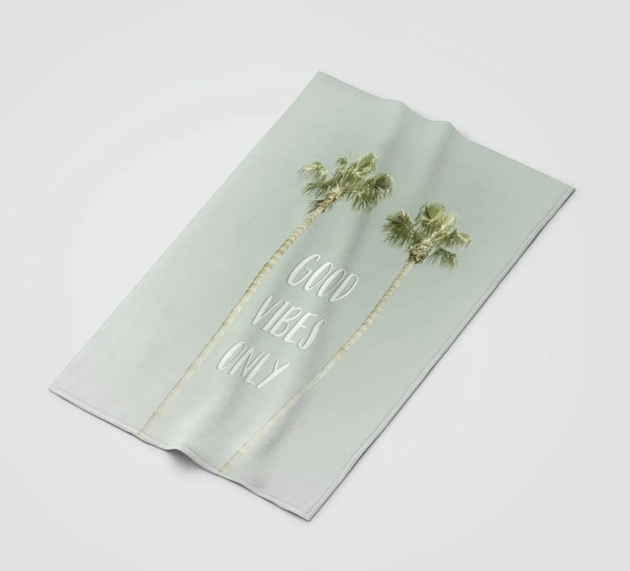 Good vibes only | Idyllic Palm Trees Fleecedecke von Melanie Viola