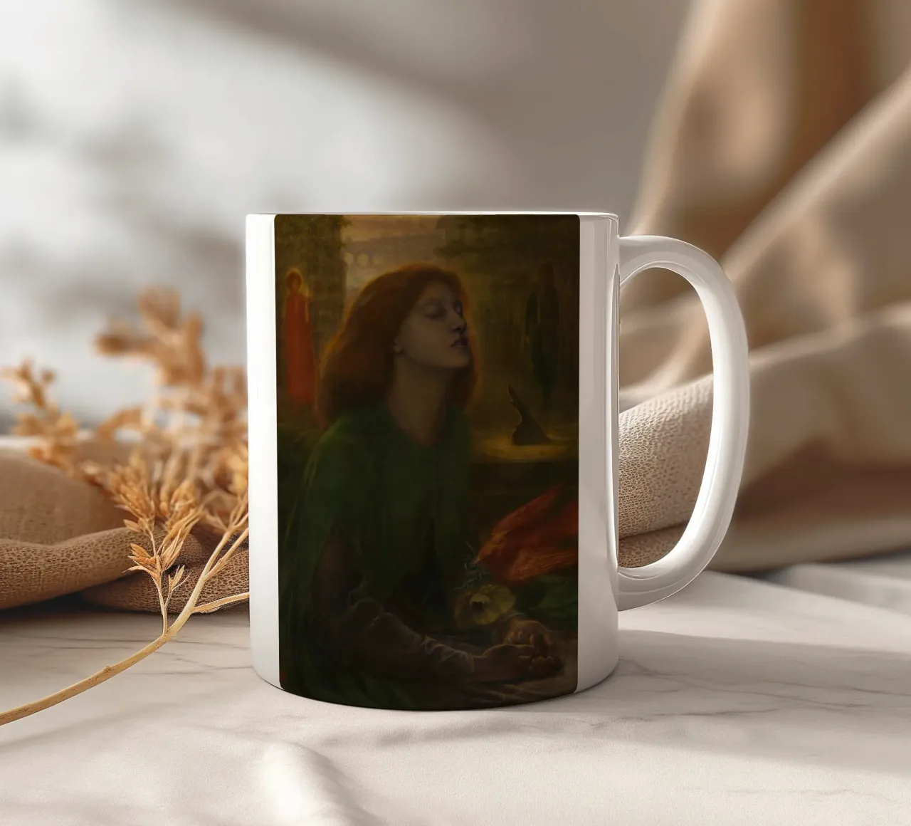 Dante Gabriel Rossetti - Beata Beatrix (1870) tazza in ceramica da Timeless Artworks