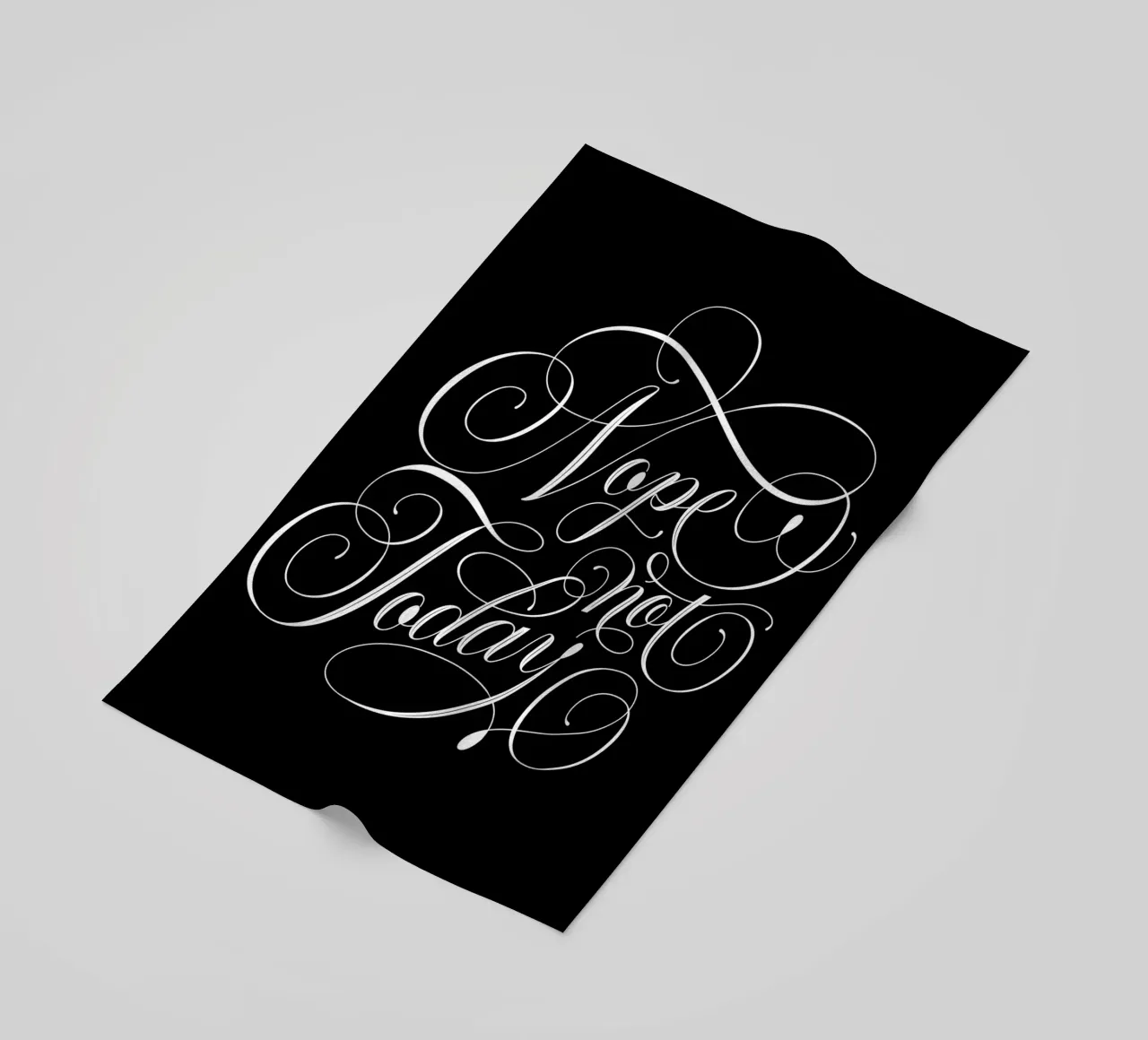 No, oggi no. Non sono dell'umore giusto. Non oggi. Bella calligrafia telo mare da CalliLetters