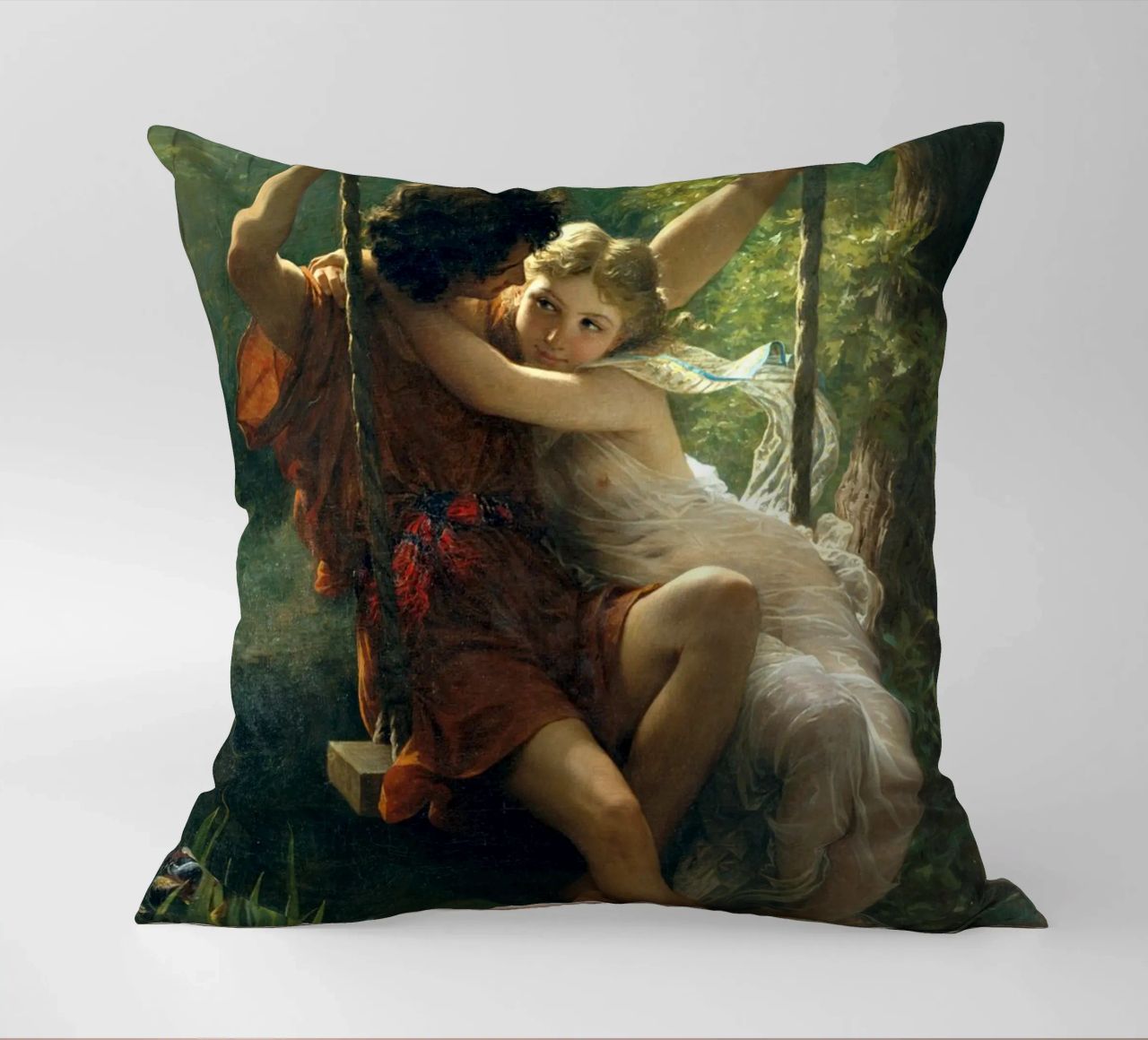 Pierre Auguste Cot - Springtime decorative cushion by Timeless Artworks