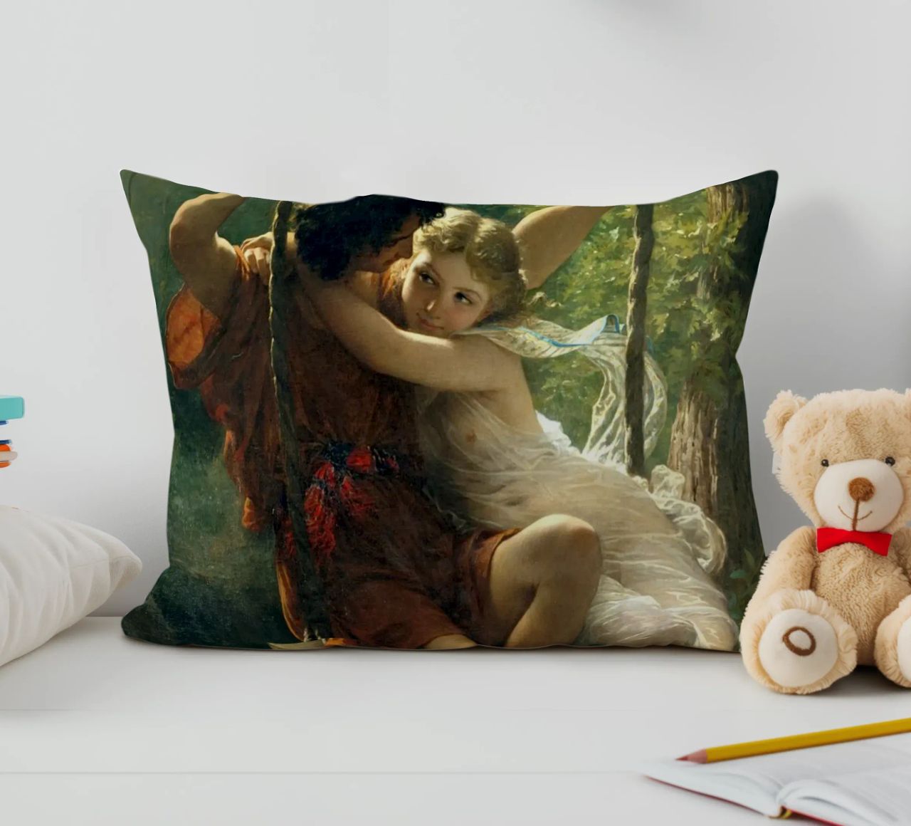 Pierre Auguste Cot - Springtime decorative cushion by Timeless Artworks