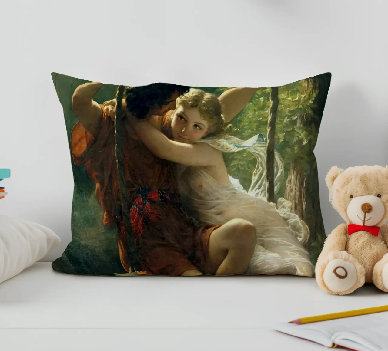 Pierre Auguste Cot - Primavera cuscino da Timeless Artworks
