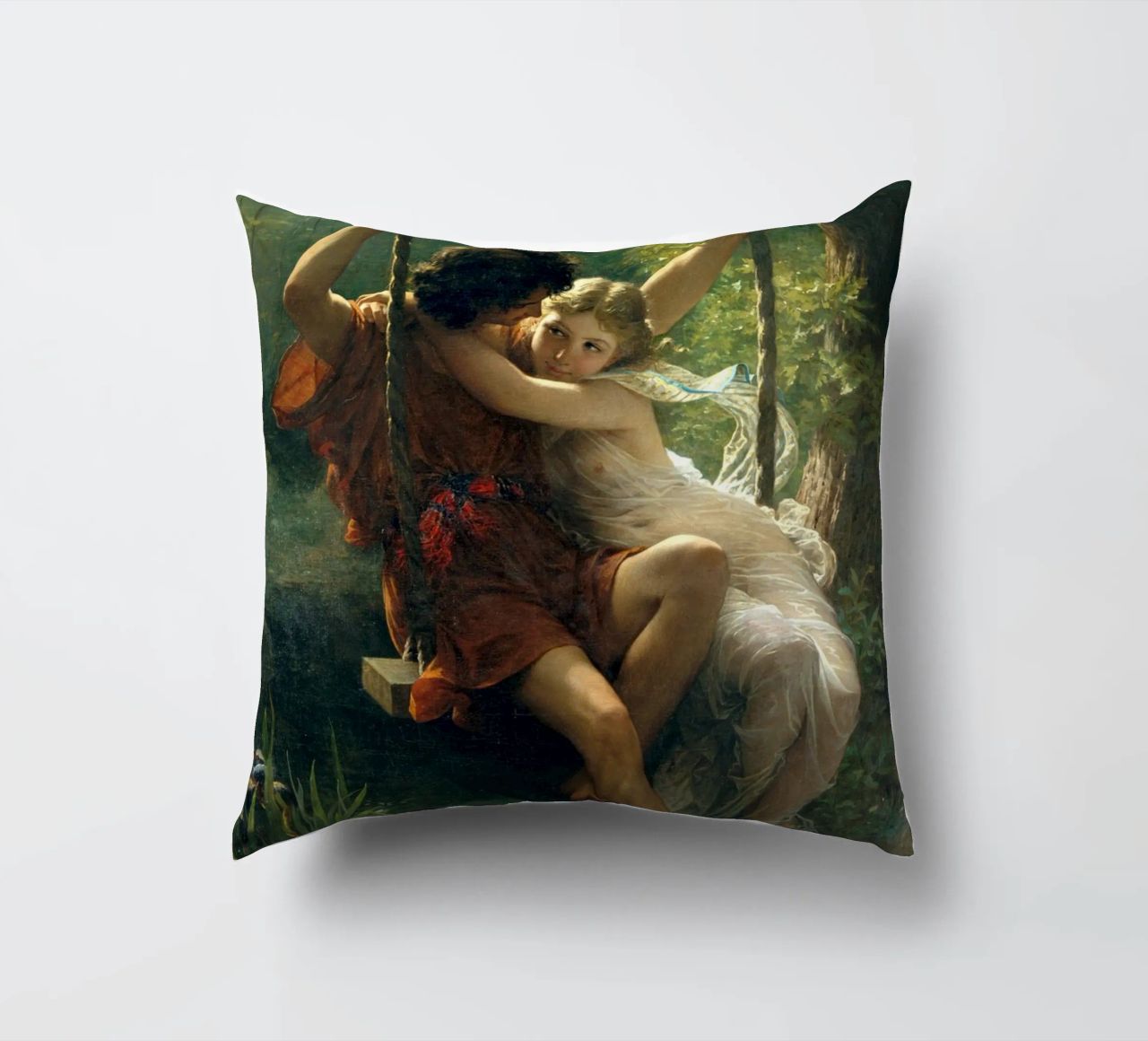 Pierre Auguste Cot - Springtime decorative cushion by Timeless Artworks