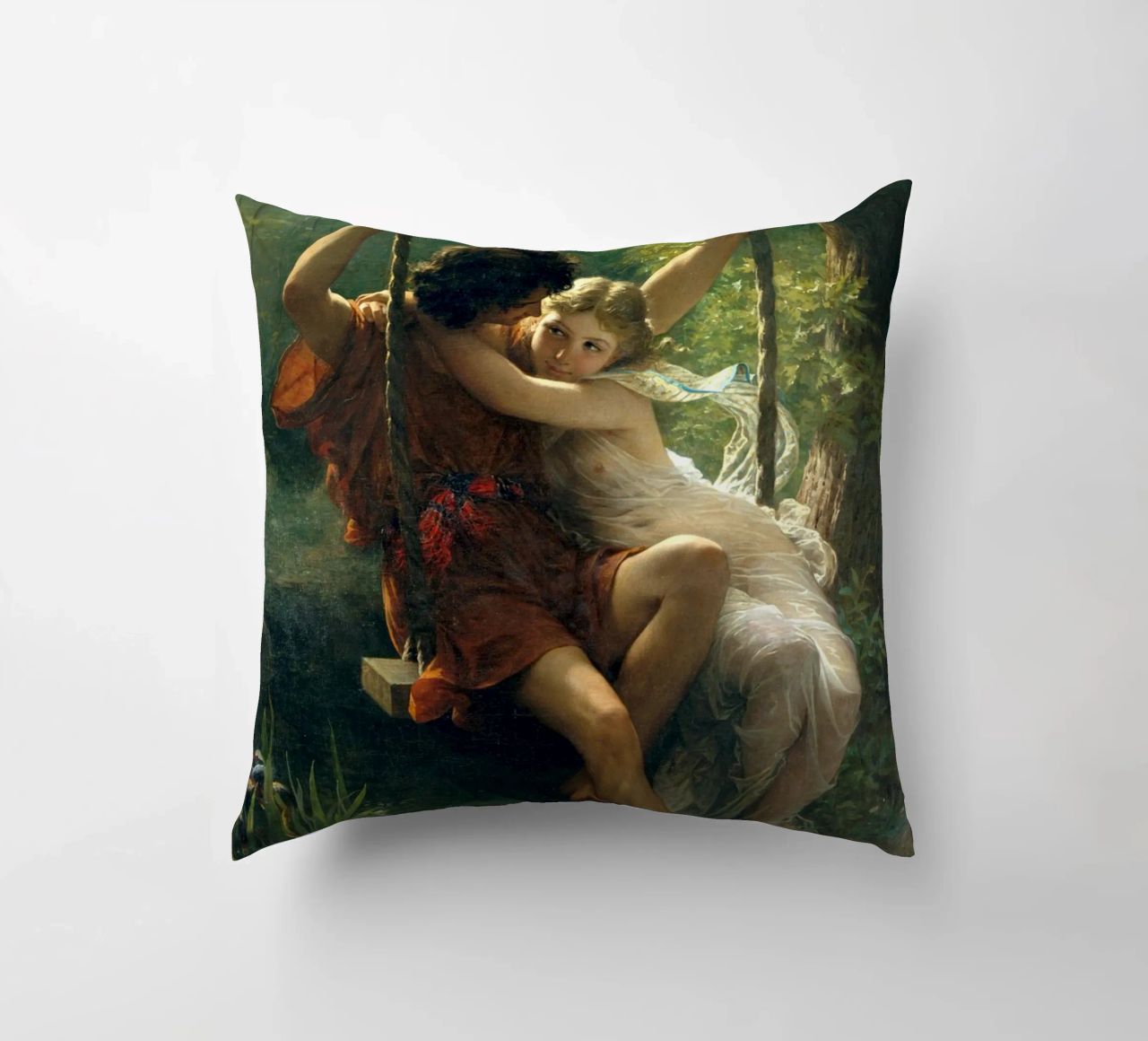 Pierre Auguste Cot - Springtime decorative cushion by Timeless Artworks