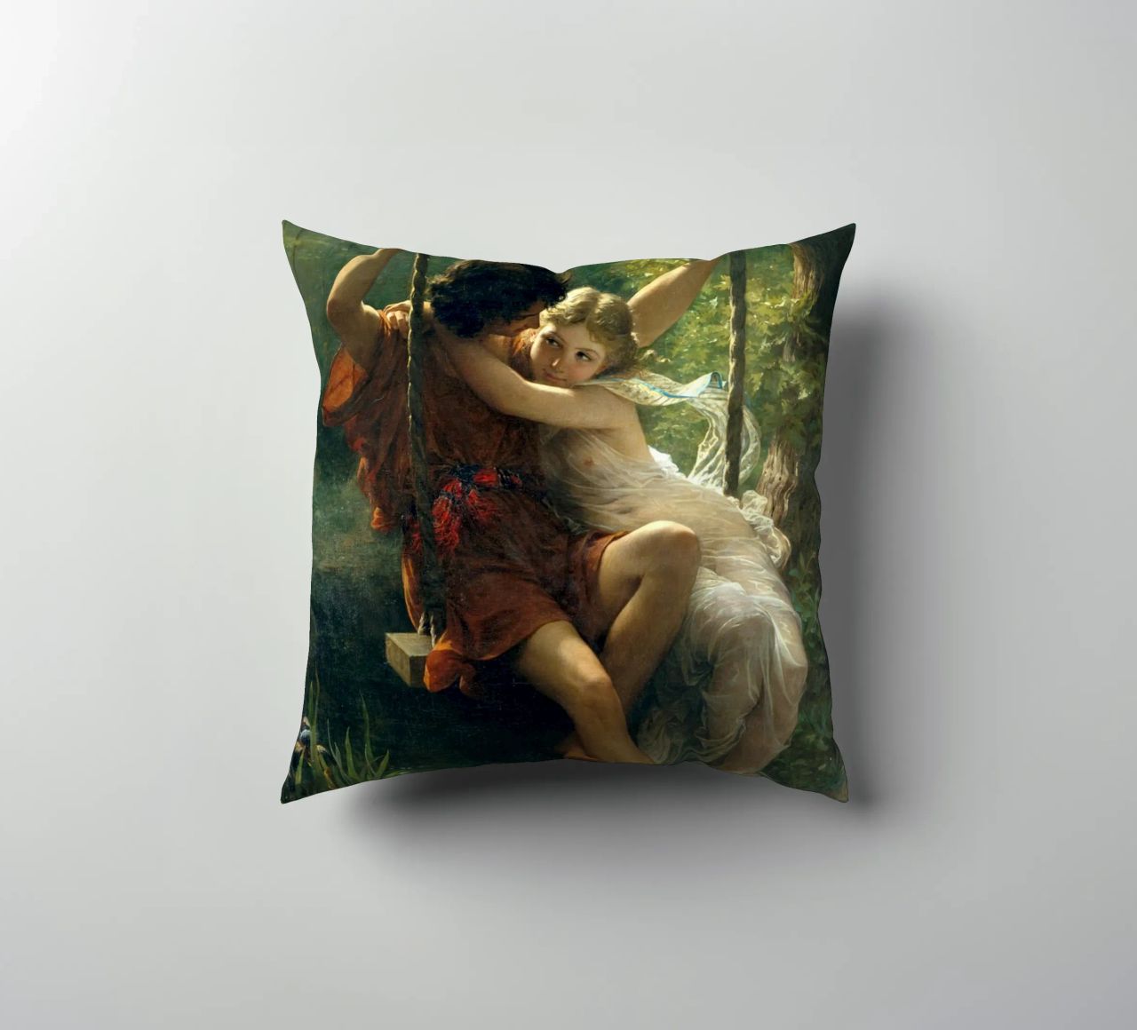 Pierre Auguste Cot - Springtime decorative cushion by Timeless Artworks