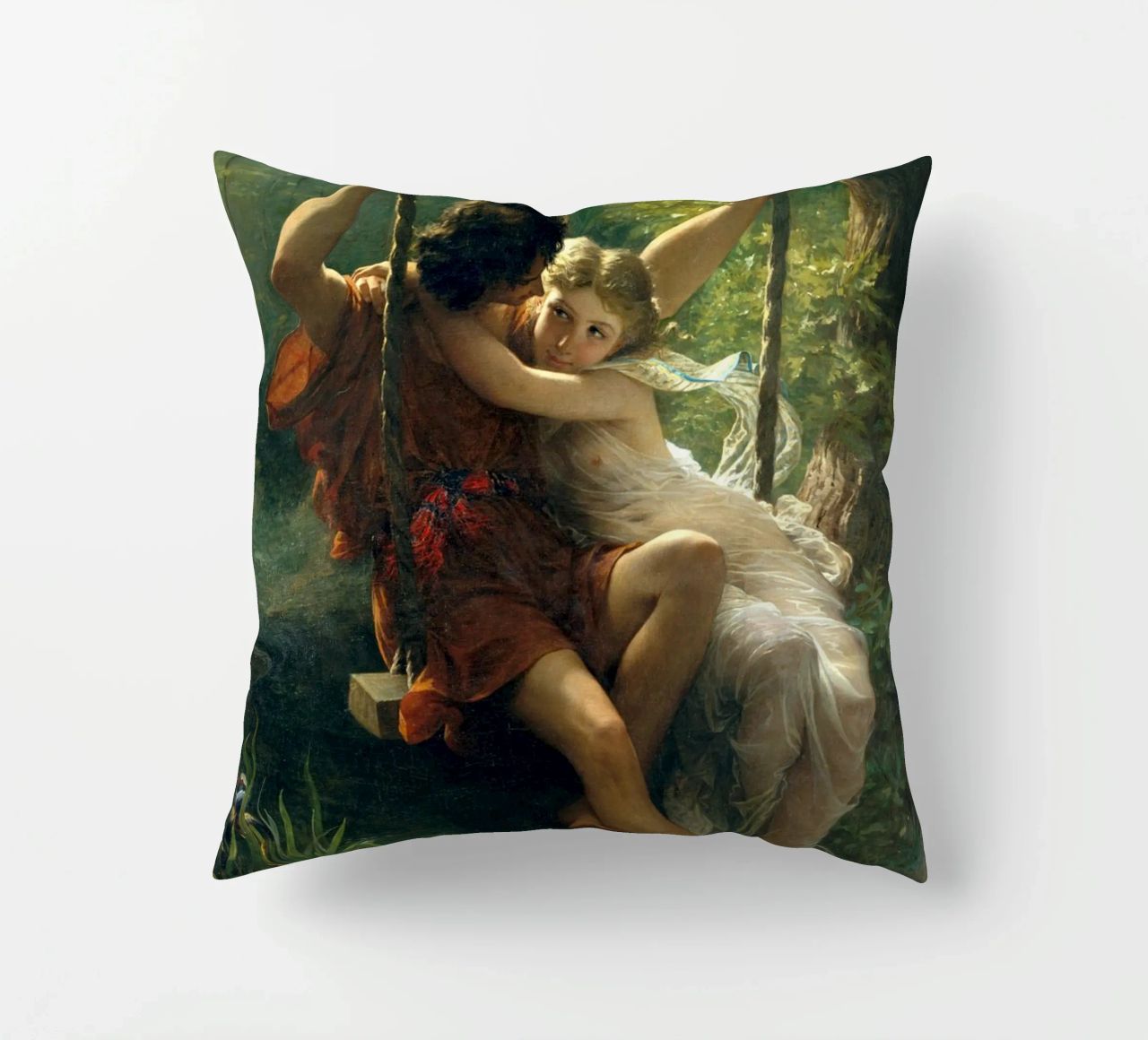 Pierre Auguste Cot - Springtime decorative cushion by Timeless Artworks