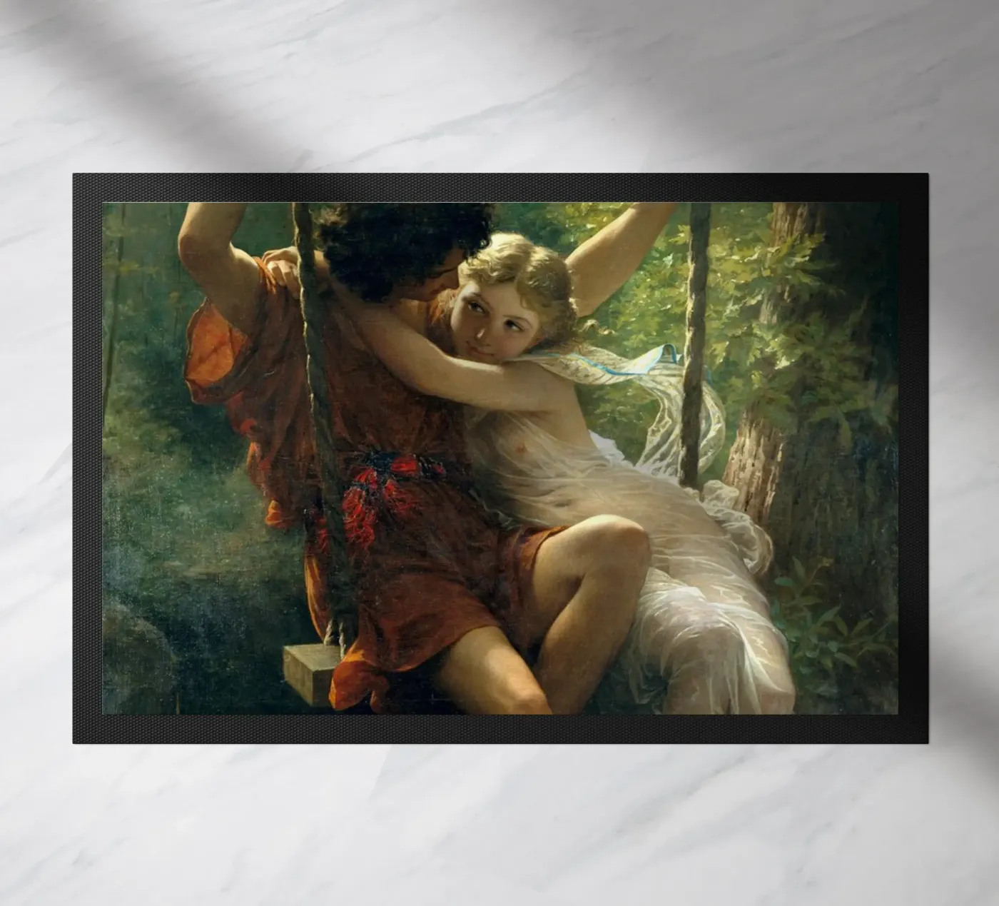 Pierre Auguste Cot - Springtime doormat by Timeless Artworks