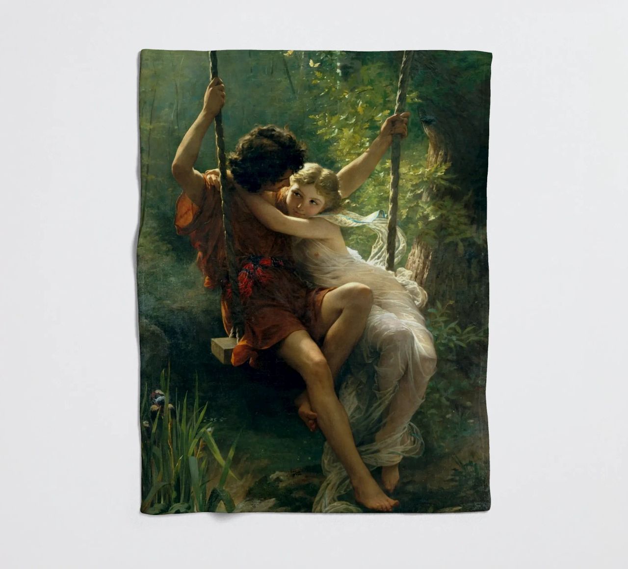 Pierre Auguste Cot - Springtime fleece blanket by Timeless Artworks