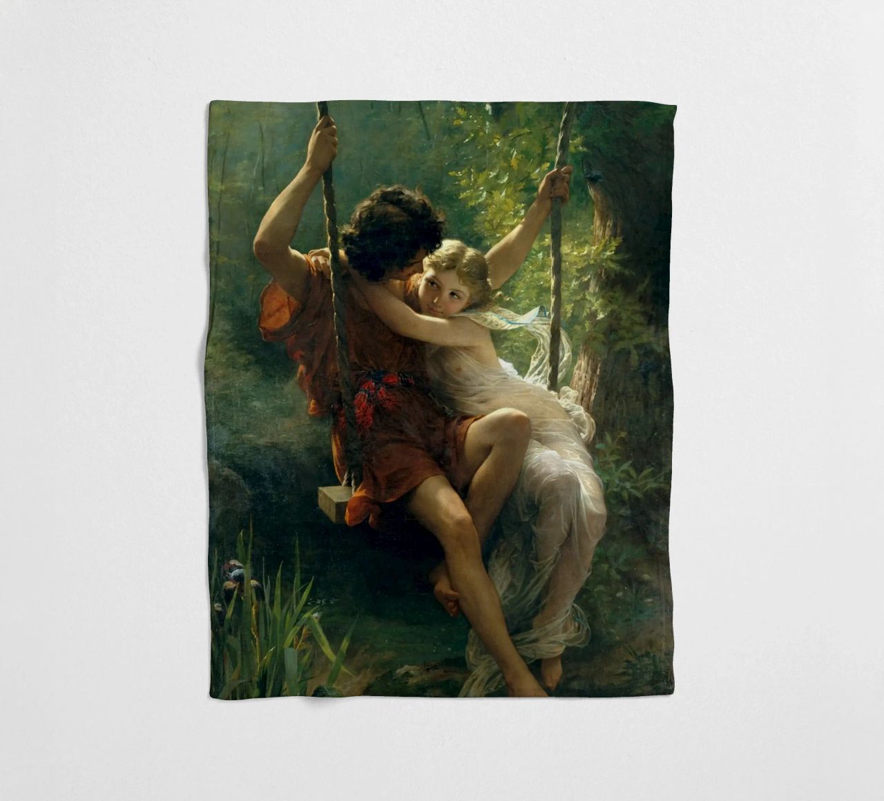 Pierre Auguste Cot - Springtime fleece blanket by Timeless Artworks