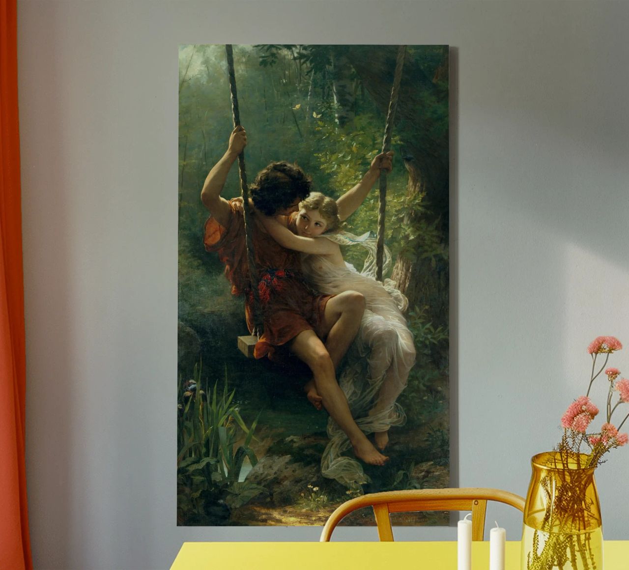 Pierre Auguste Cot - Springtime canvas by Timeless Artworks