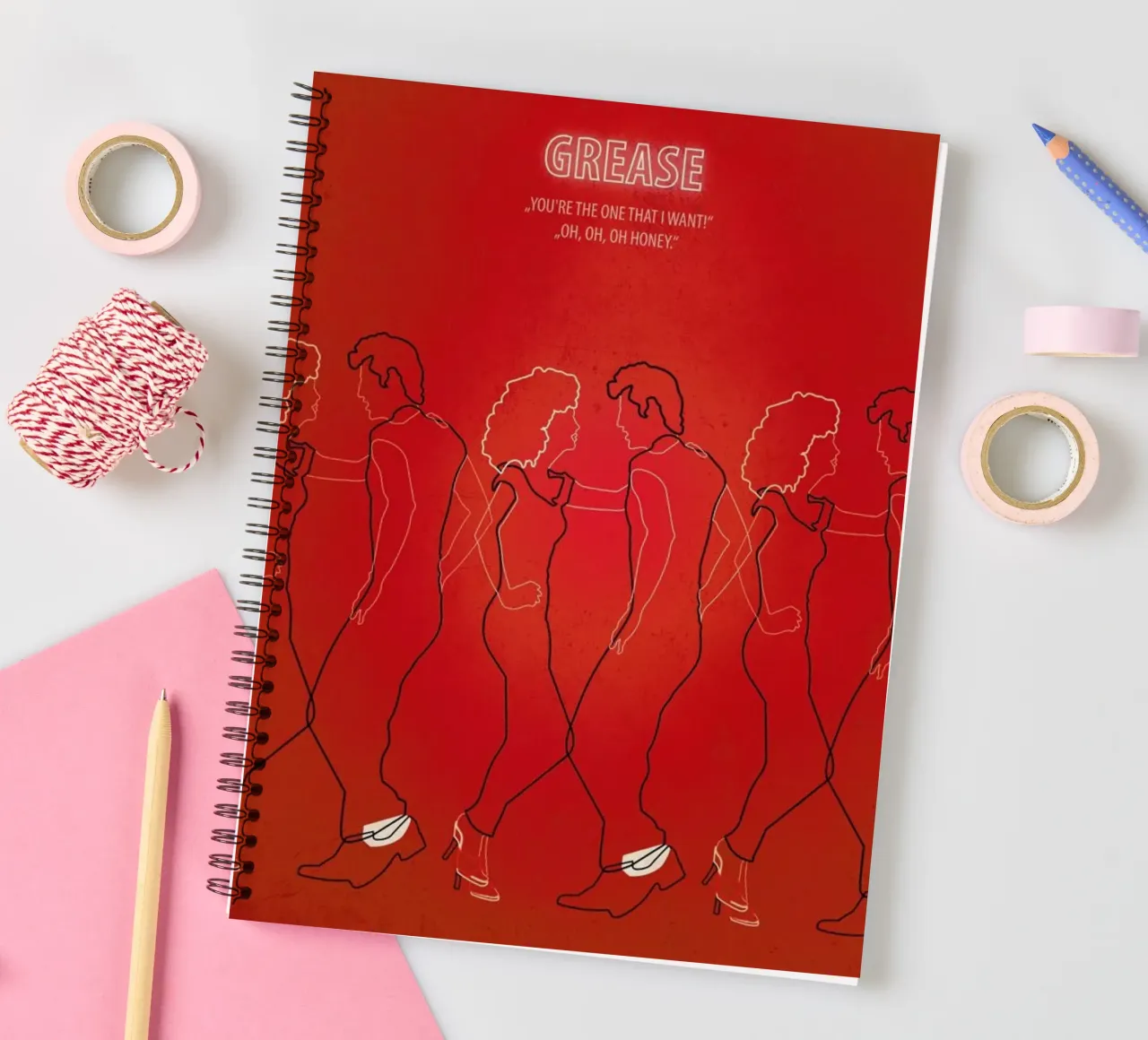 Grease spiral notebook by Fräulein Fisher