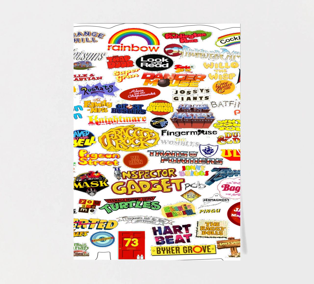 1980er Kinder-TV-Sammlung - 80er-Jahre-Nostalgie Stickerbogen von Mashtup