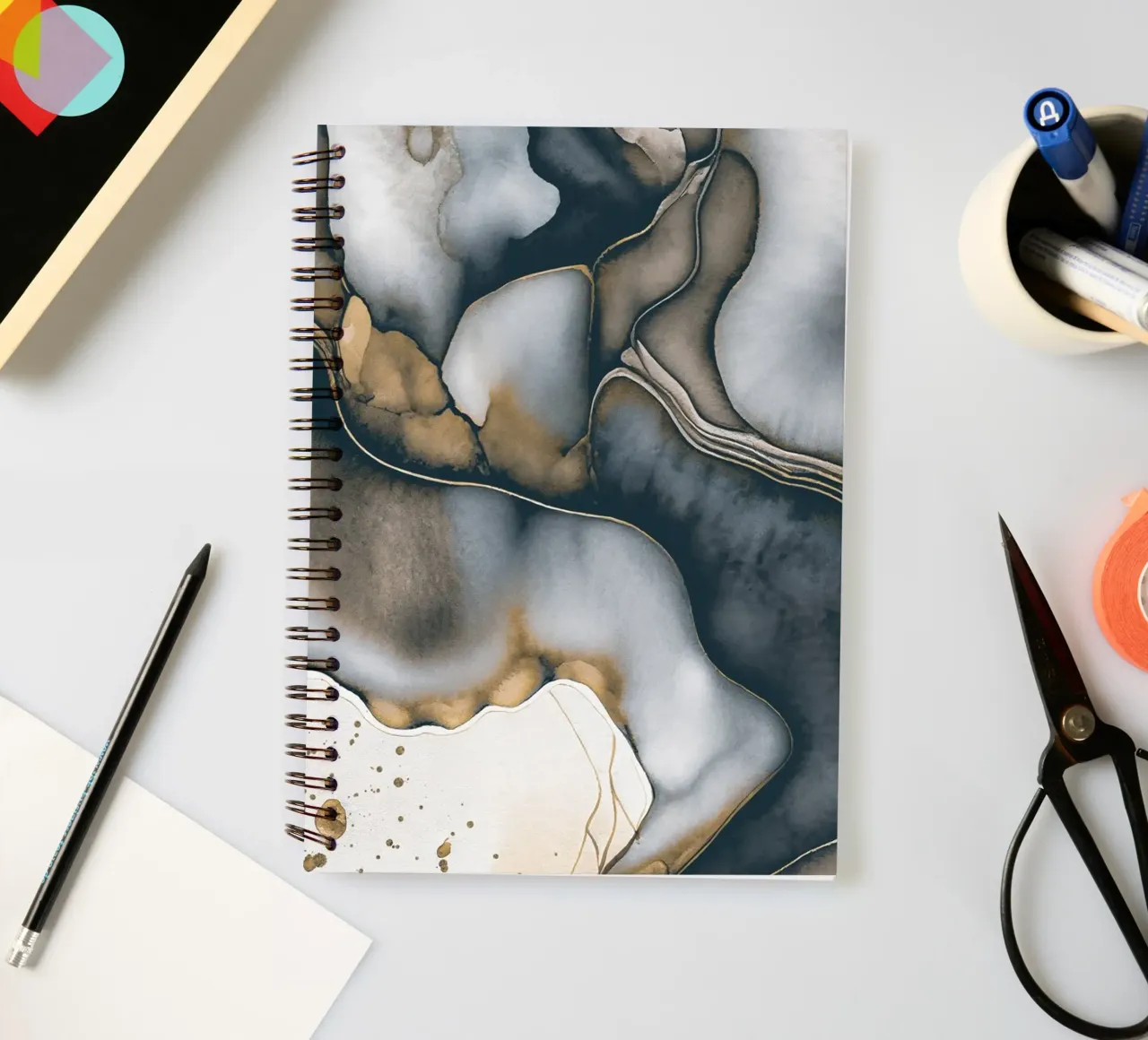 Alcohol Ink Earthy Vibes spiral notebook by Andrea Haase Modern Home