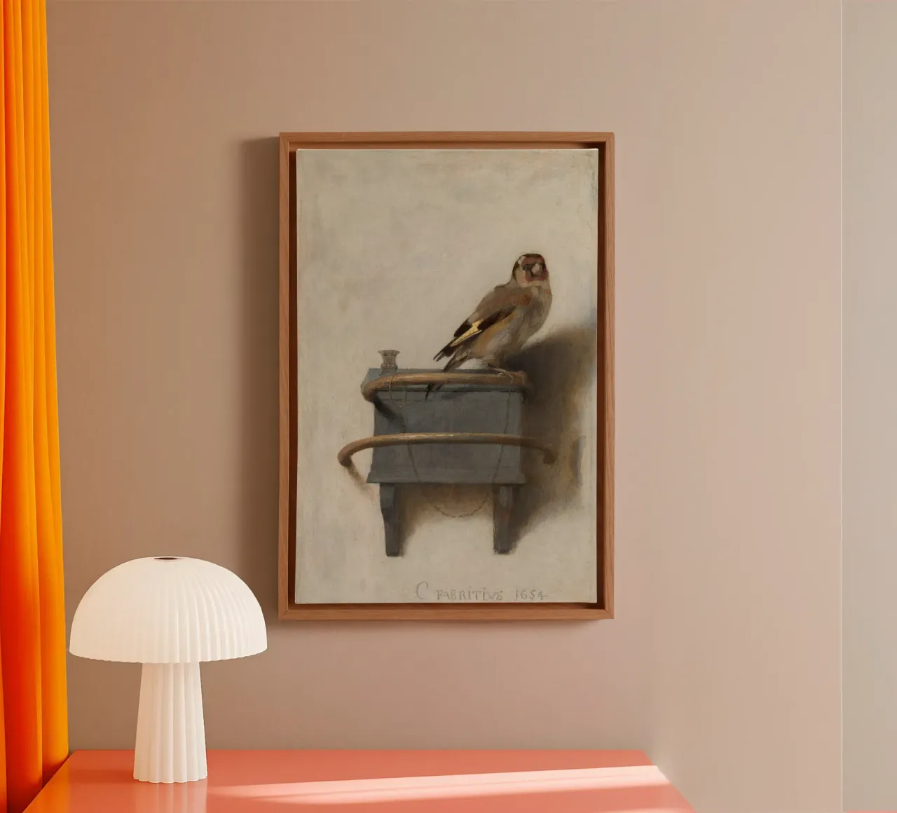 Carel Fabritius - De Goudvink canvas met Baklijst van William Store