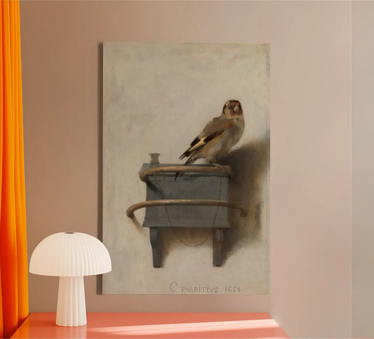 Carel Fabritius - De Goudvink canvas met Baklijst van William Store